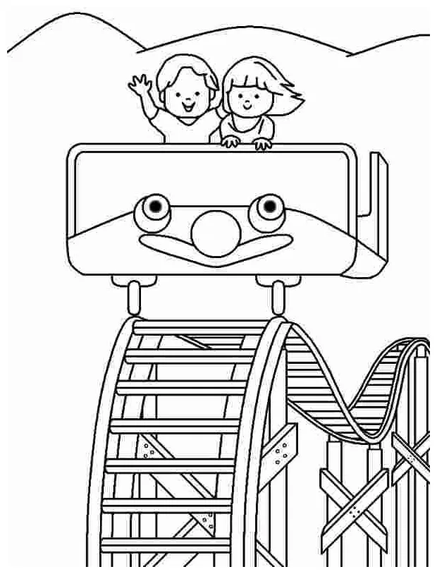Print Roller Coaster Coloring Page - Free Printable Coloring Pages for Kids