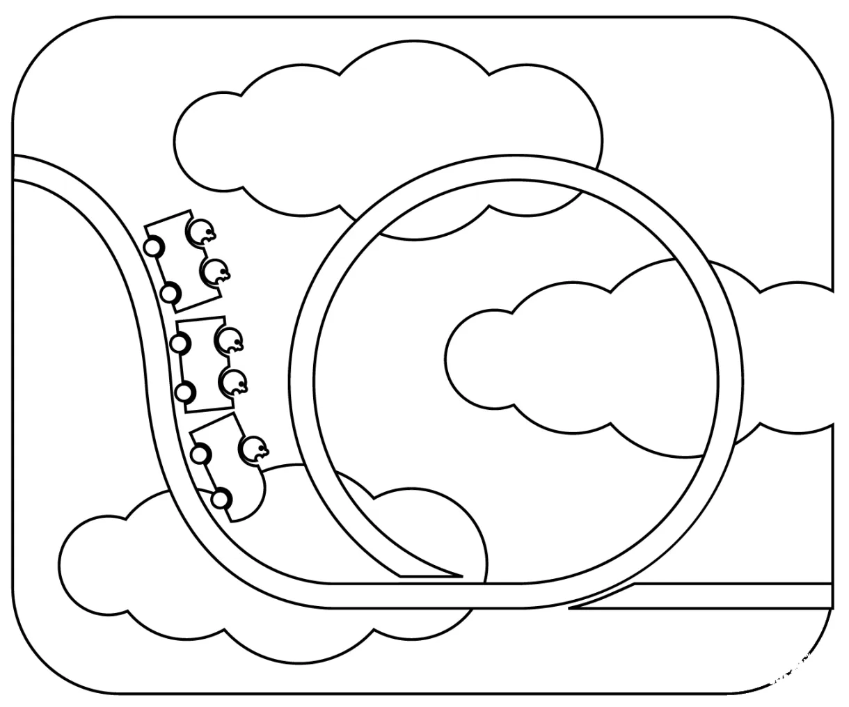 Roller Coaster coloring page - ColouringPages