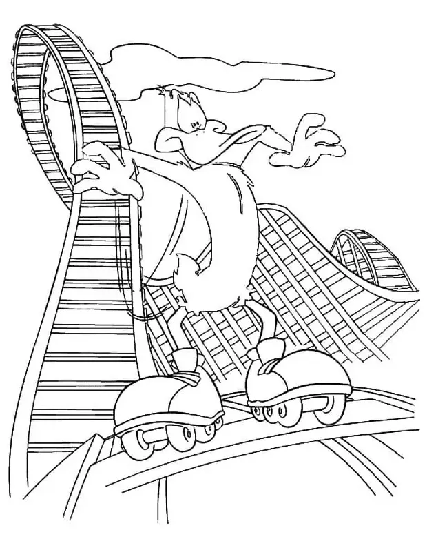 Roller coaster coloring page