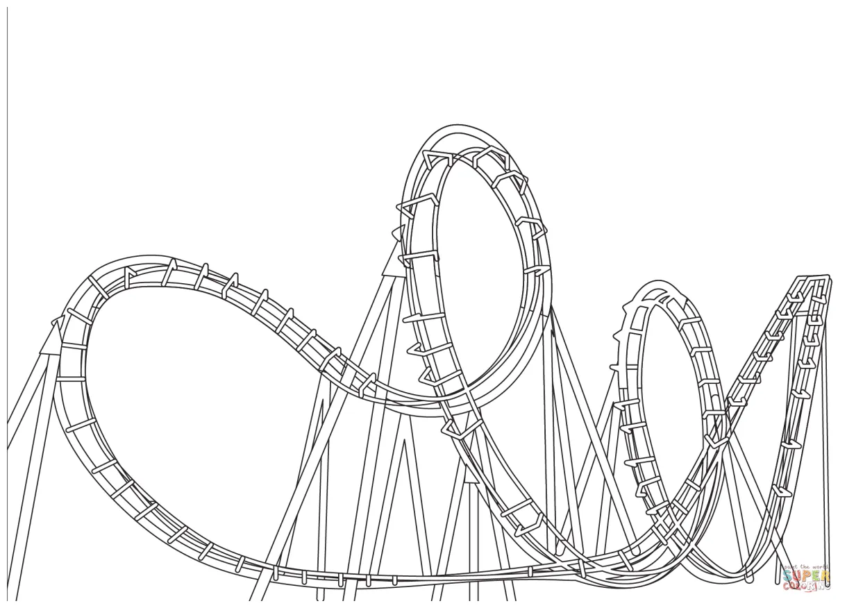Roller coaster coloring page free printable coloring pages