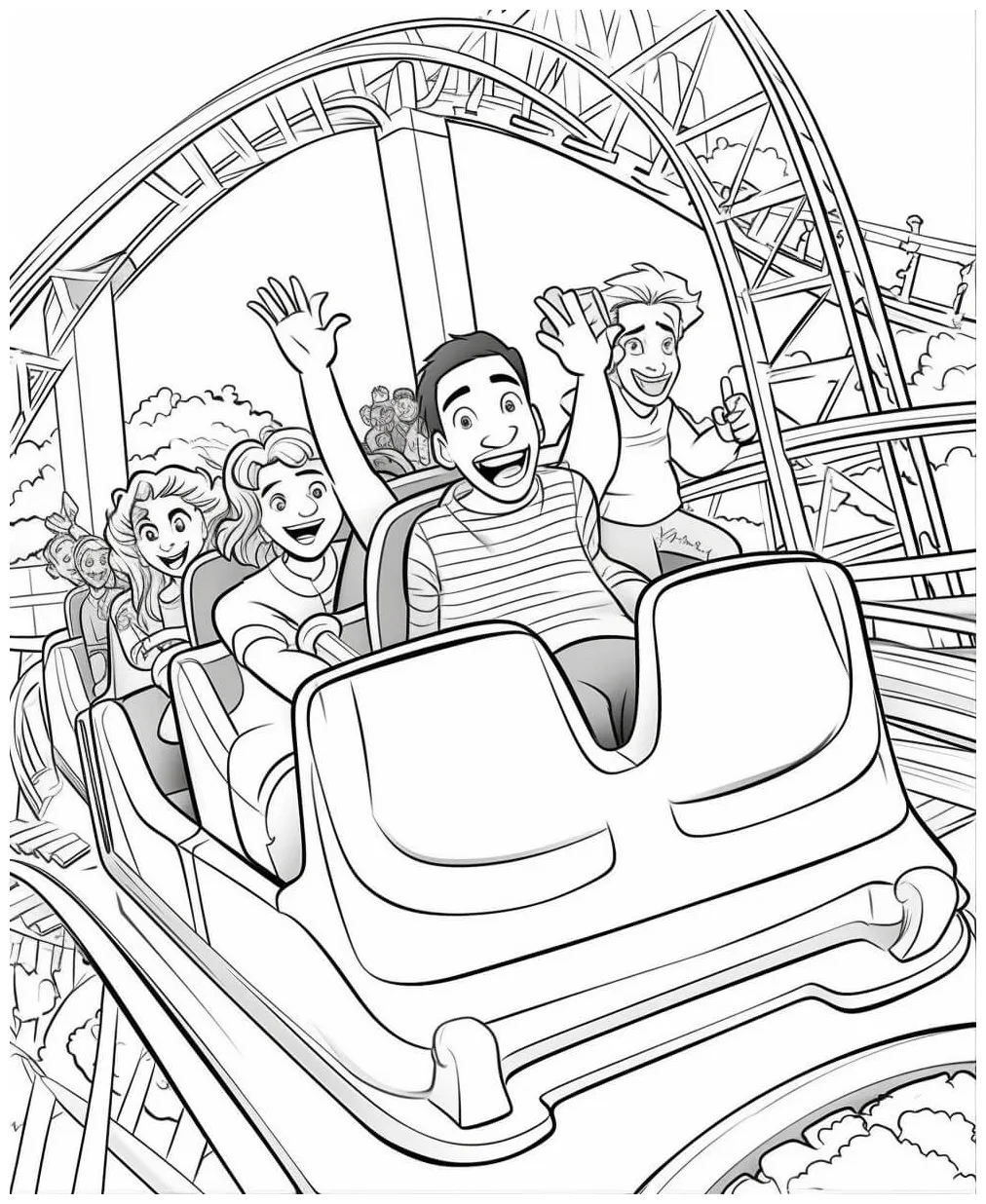 Roller coaster coloring sheets free & printable kokoprint