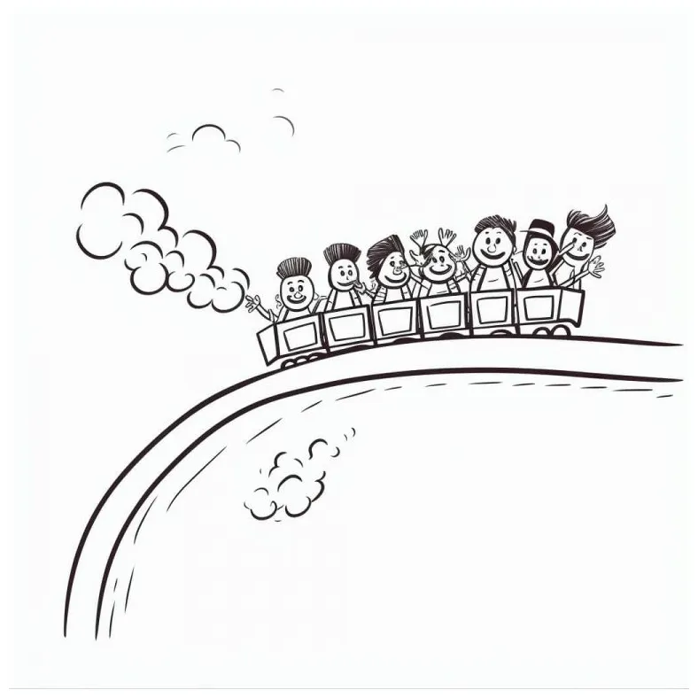 Roller coaster coloring sheets free & printable kokoprint