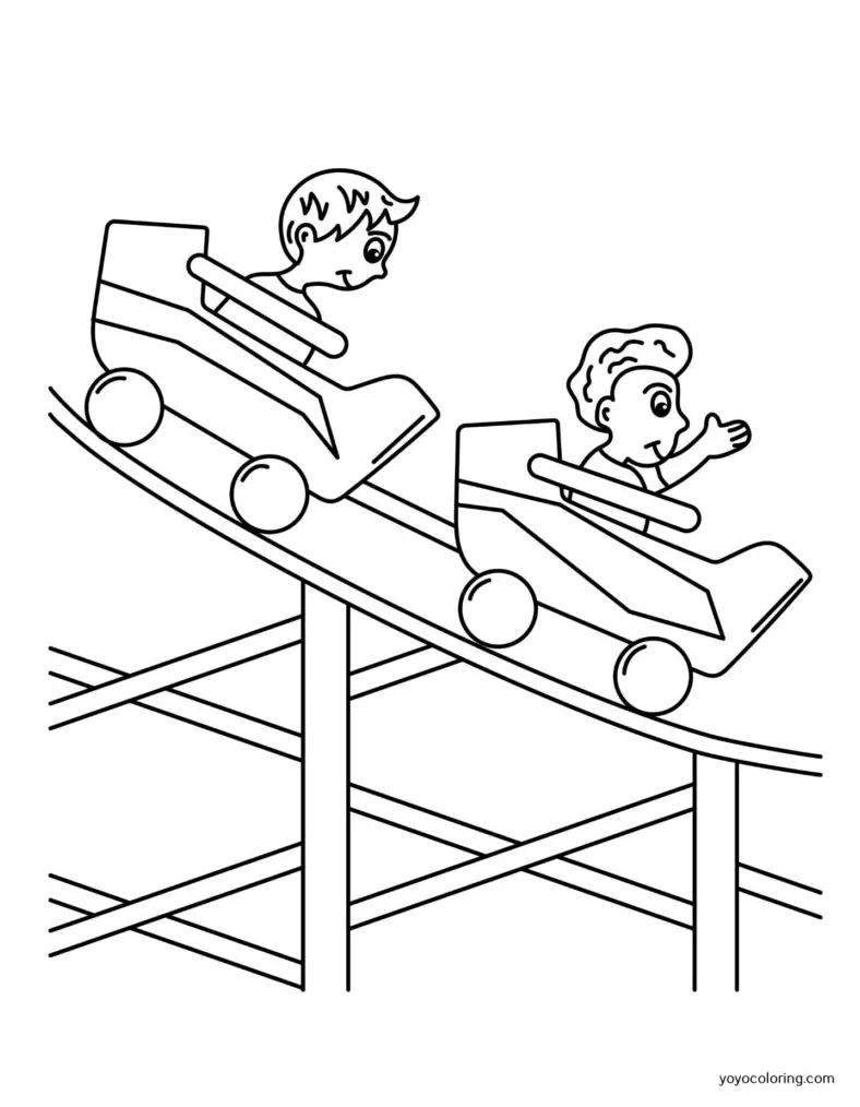 Roller coaster coloring pages ᗎ printable painting template printable coloring page