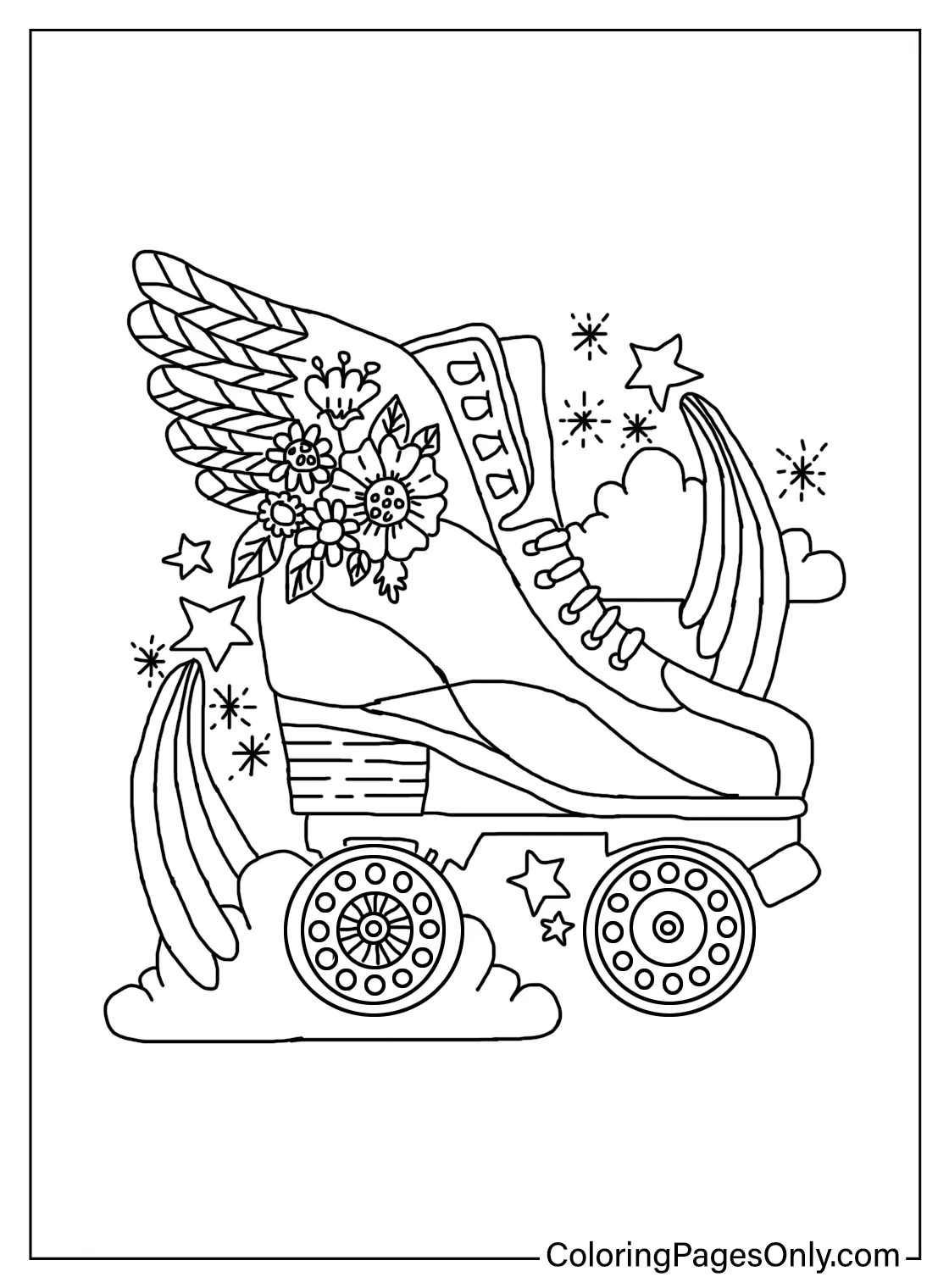 Roller skates coloring page