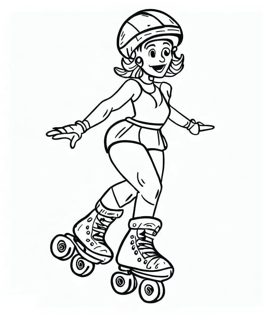 Roller skates coloring page
