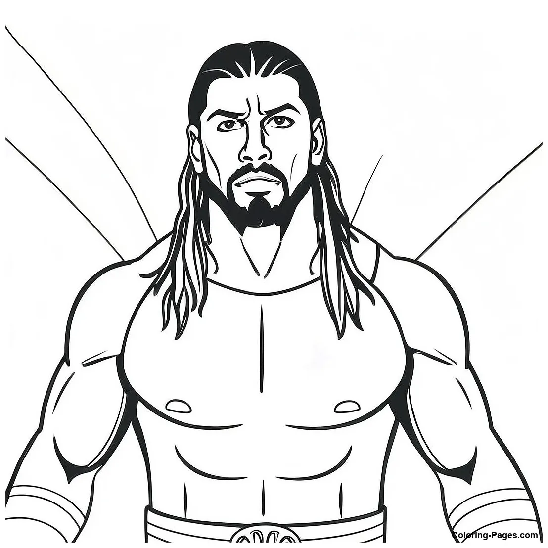 Roman reigns in action coloring page coloring-pages