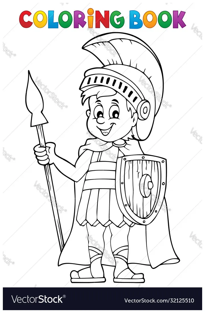 Roman soldier coloring page