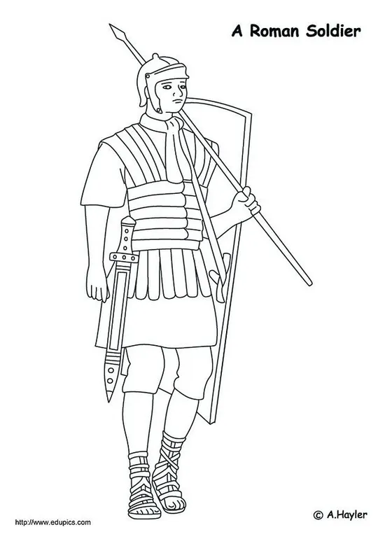 Coloring page roman soldier free printables img 4186