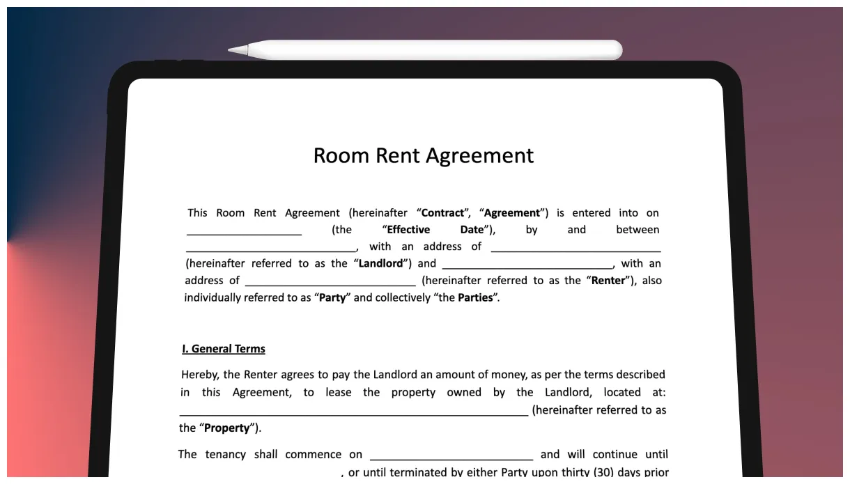 Room Rental Agreement Template (Free) - SignHouse