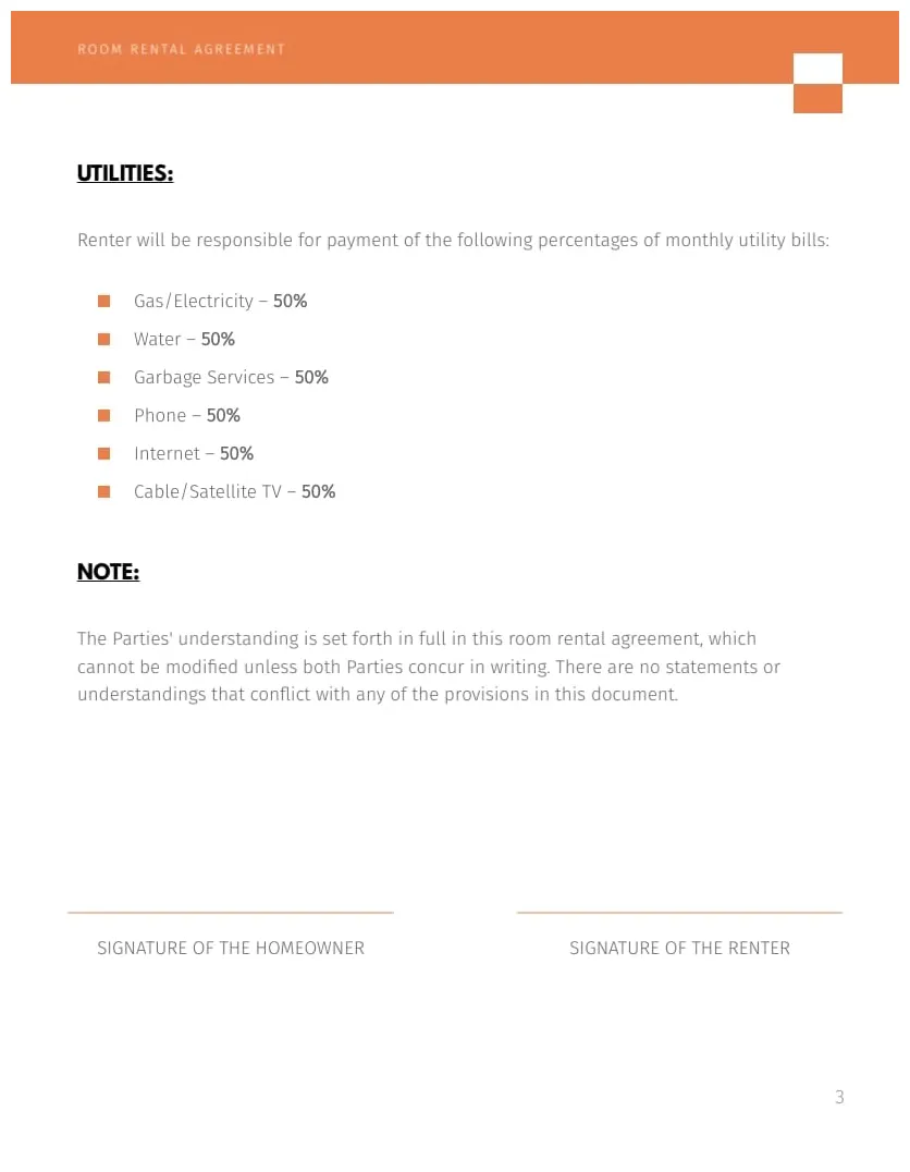 Room Rental Agreement Template | Visme