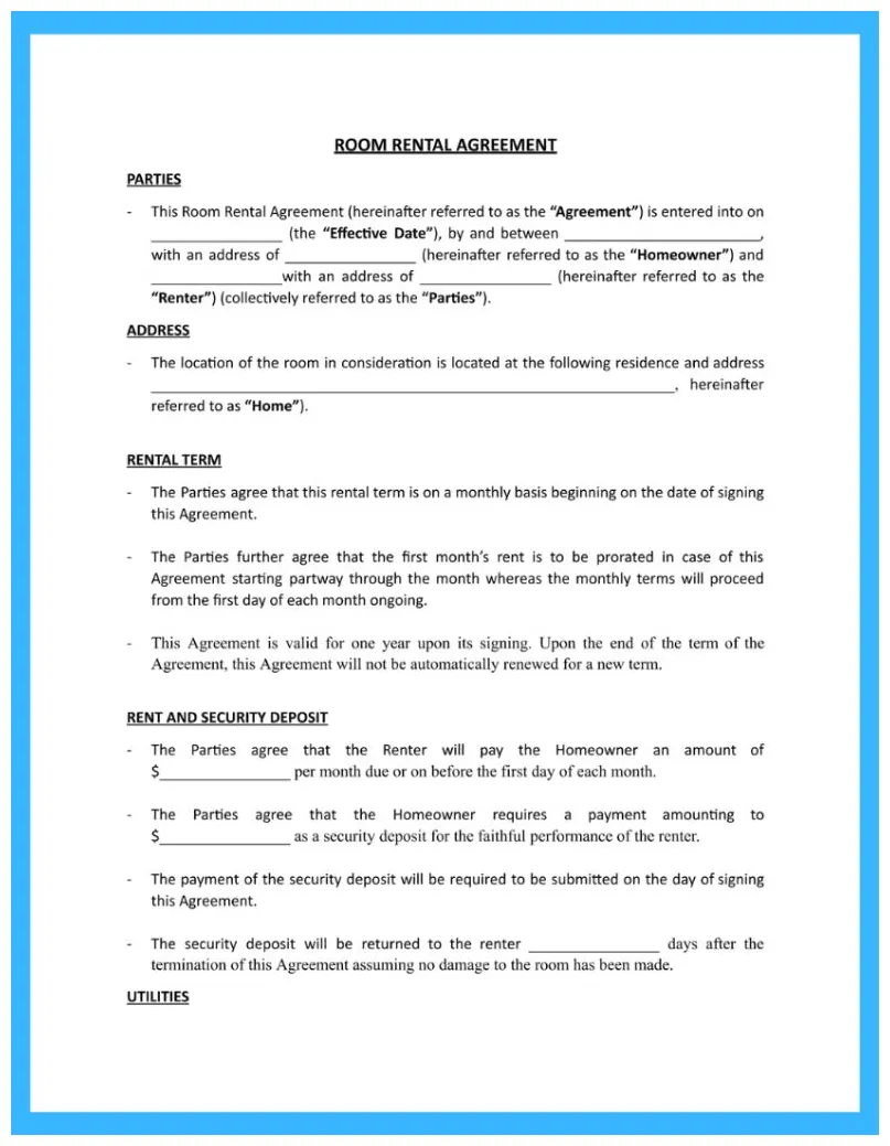 Free Room Rental Agreement Template to Win More Clients