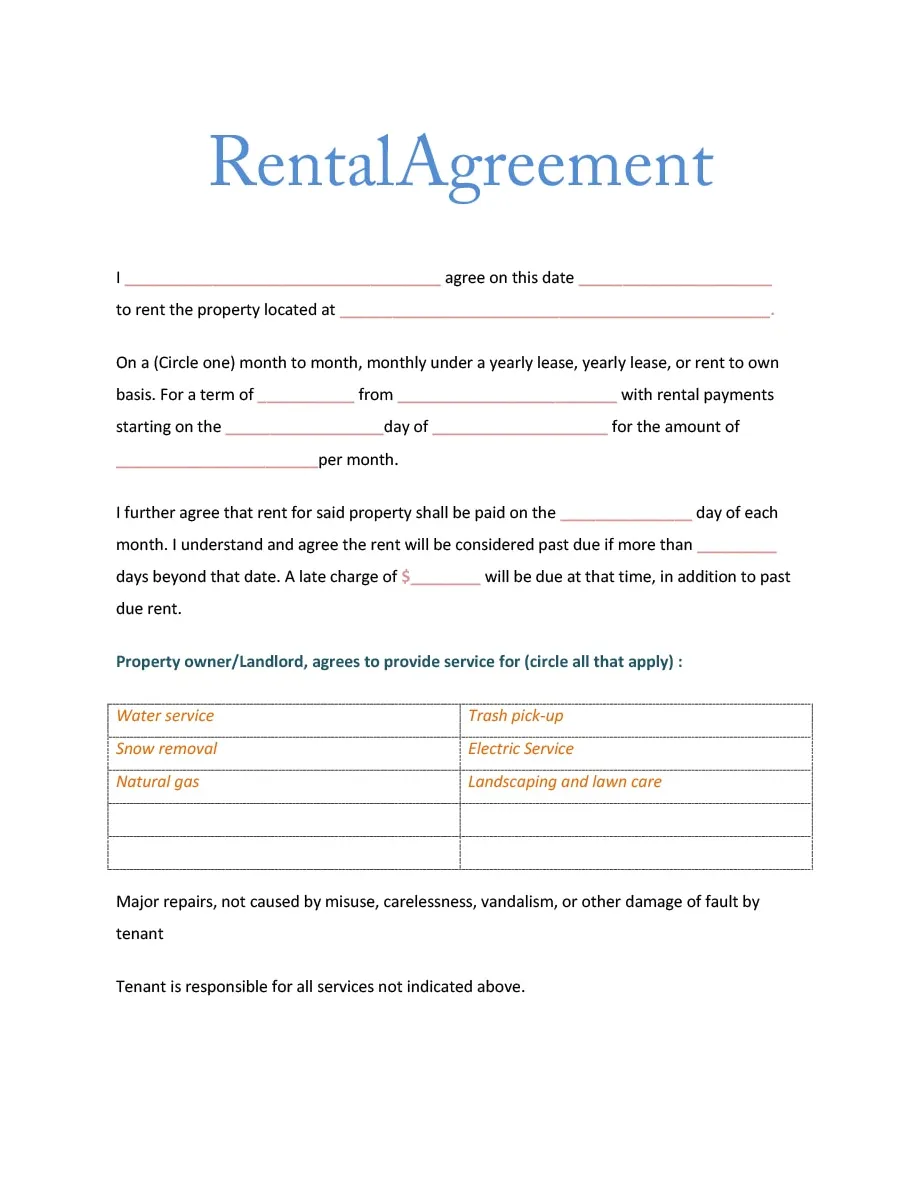 39 Simple Room Rental Agreement Templates - TemplateArchive