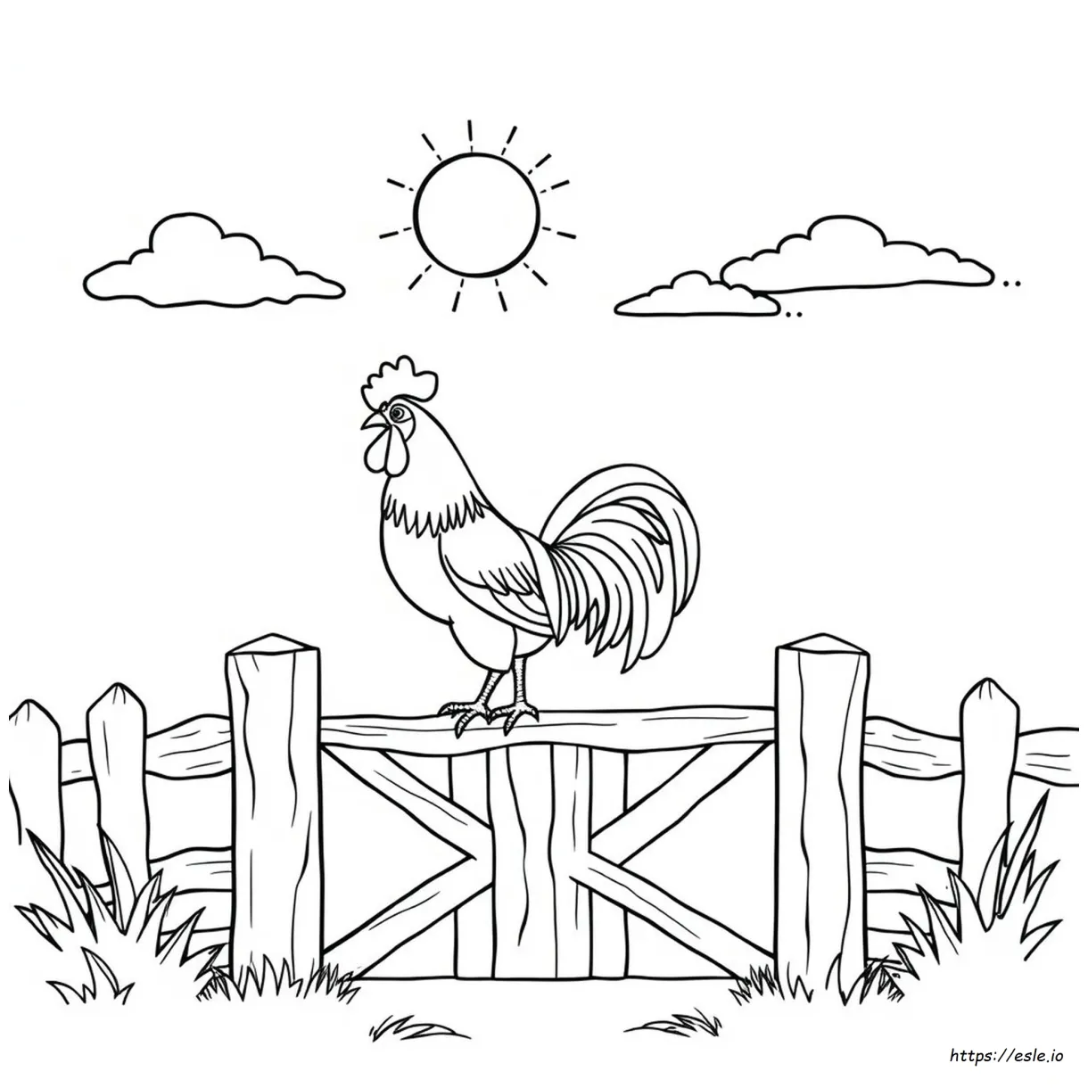 Rooster coloring page