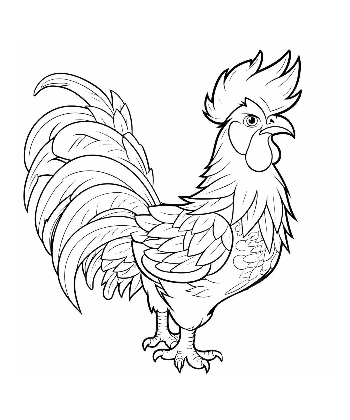 Premium vector for kids rooster coloring book