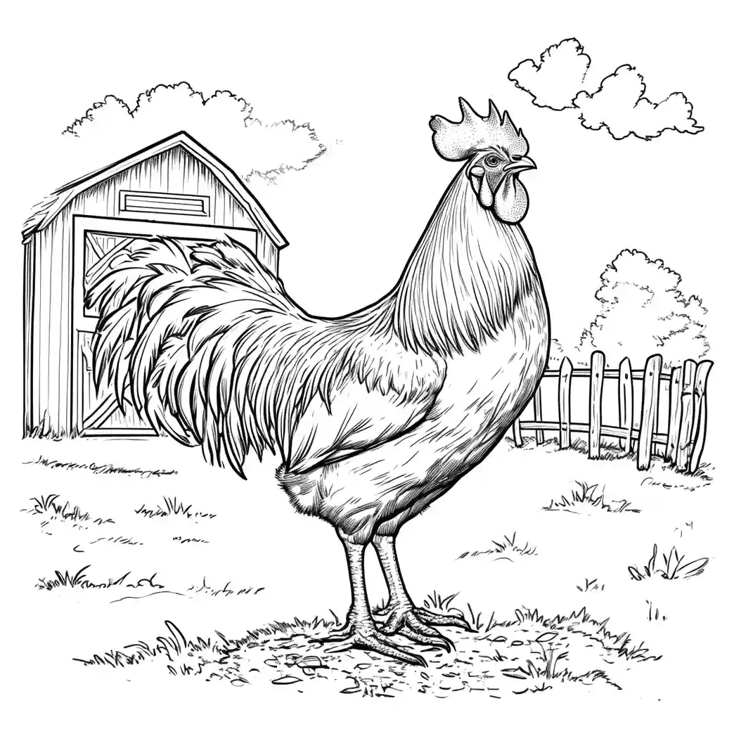 Crowing rooster coloring page lulu pages