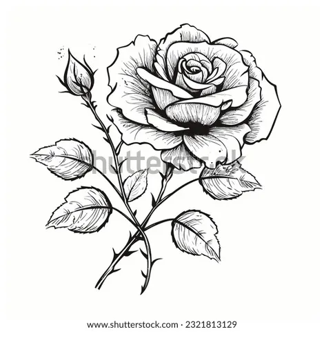 Rose drawing clip art on clipartmag
