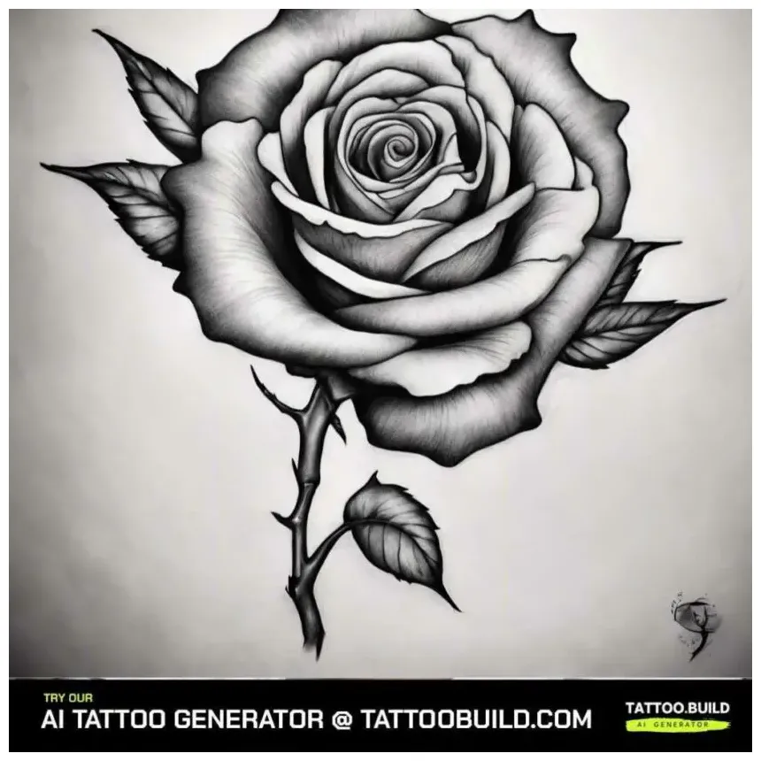 Black and gray rose tattoo drawing tattoo build
