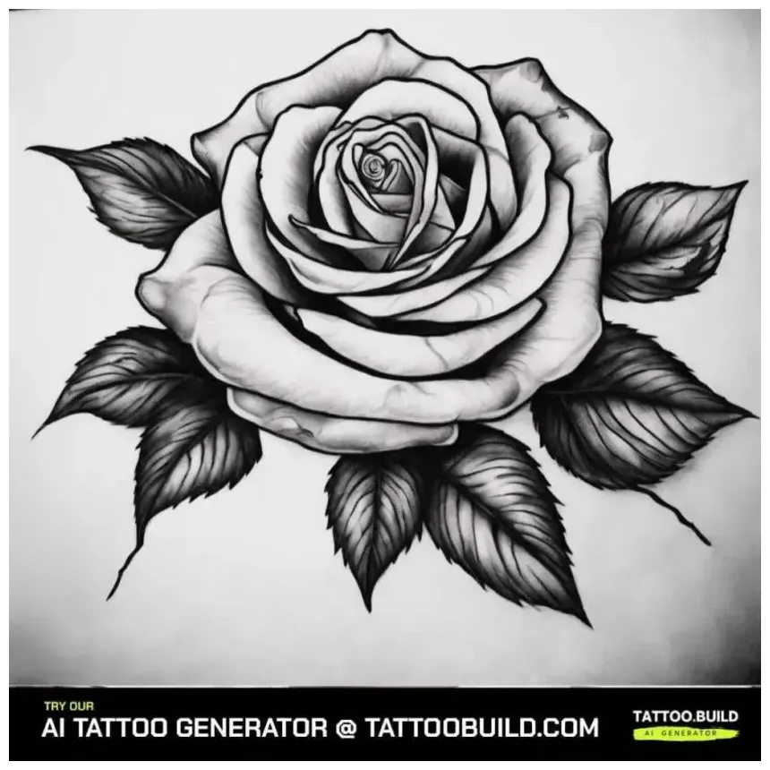 Black and gray rose tattoo drawing tattoo build