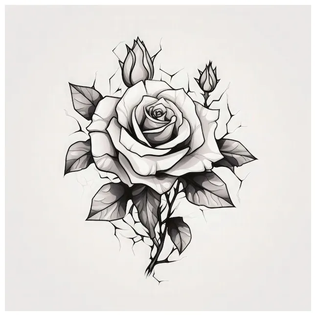 40,000+ rose tattoo design outline pictures