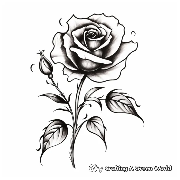 Rose tattoo coloring pages free & printable!