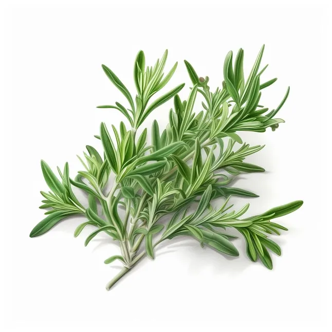 Premium ai a drawing of a sprig of rosemary on a white