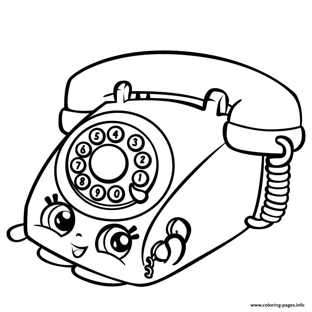 Rotary telephone shopkins season 3 coloring page printable