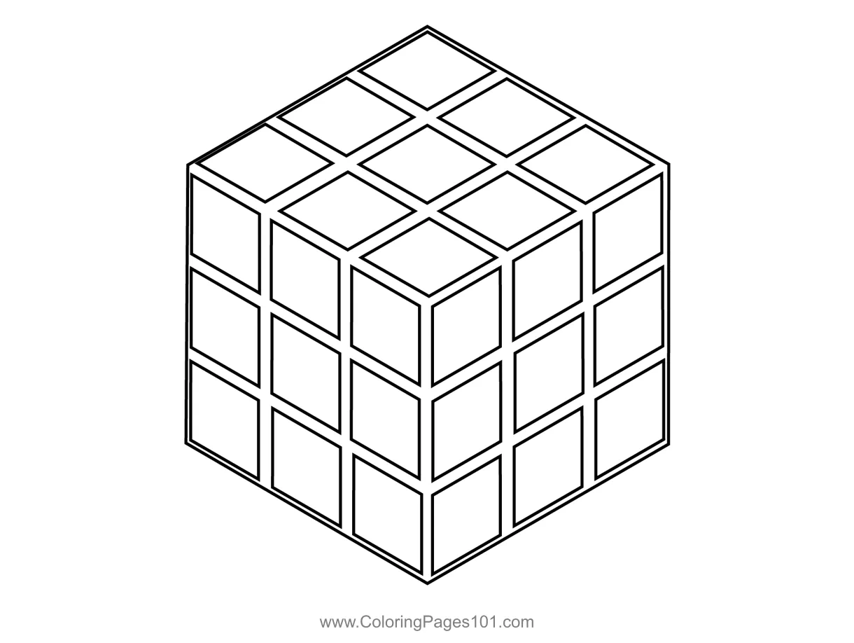 Coloring page rubiks cube printable coloring page