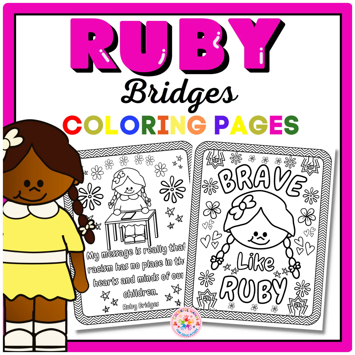 Ruby bridges coloring page-women's history month made by teachers