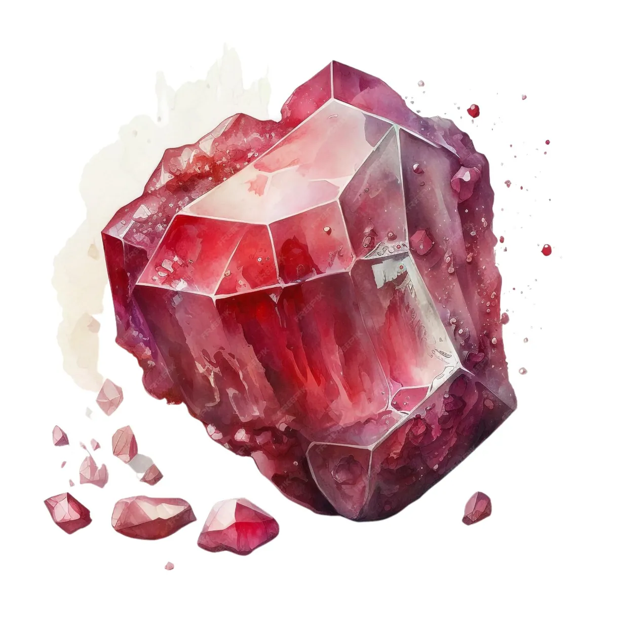 Premium ai ruby stone watercolor ruby stone watercolor