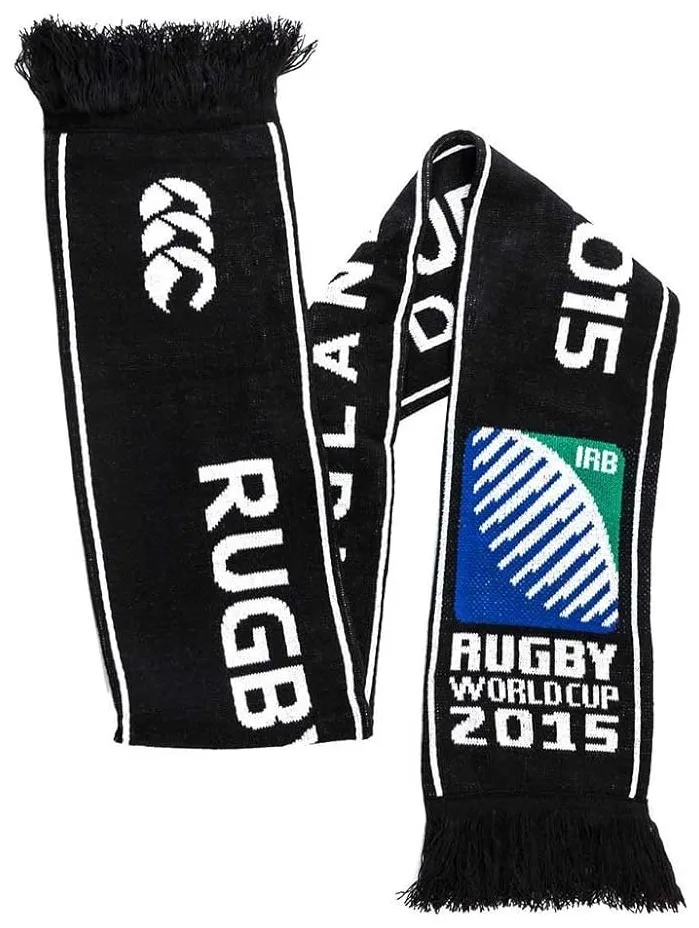 Rwc 2015 knitted rugby scarf [black/white] amazon sports