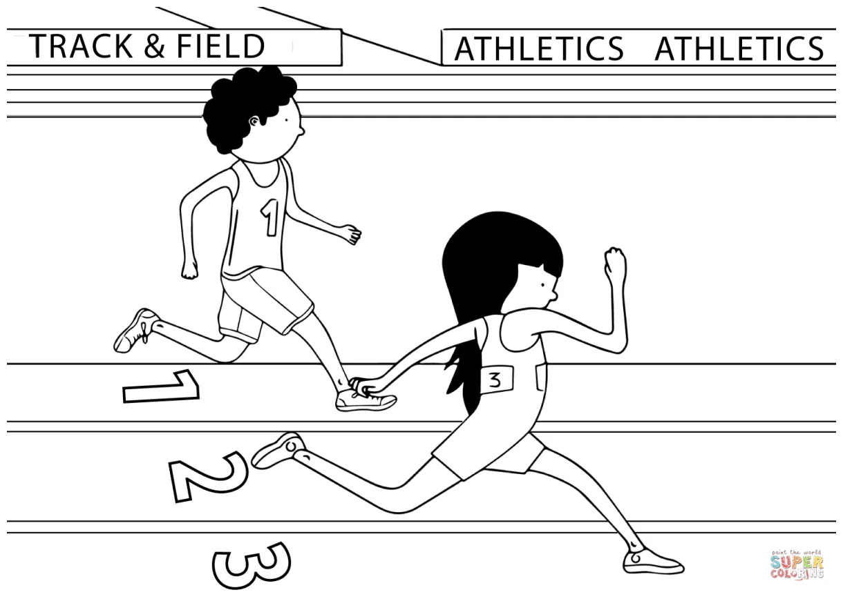 Track and field coloring page free printable coloring pages