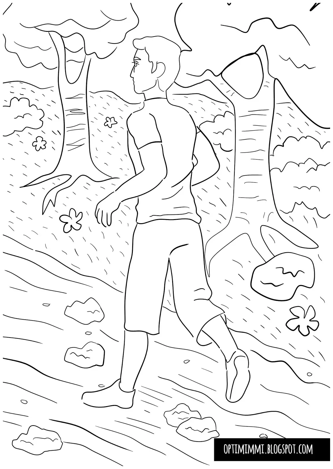 A runner a coloring page / juoksija värityskuva