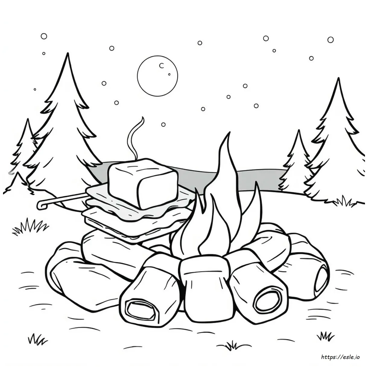 S mores coloring sheet