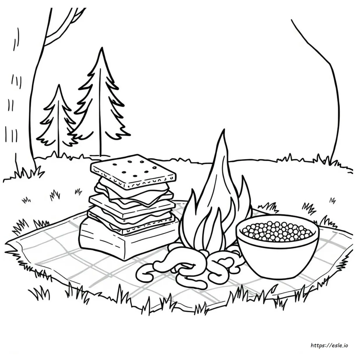 S mores coloring page printable