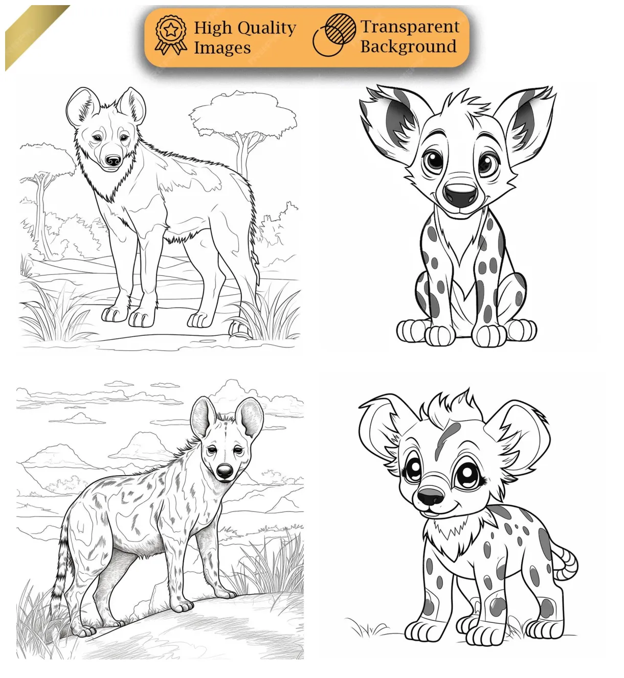 Premium psd safari animal coloring book set