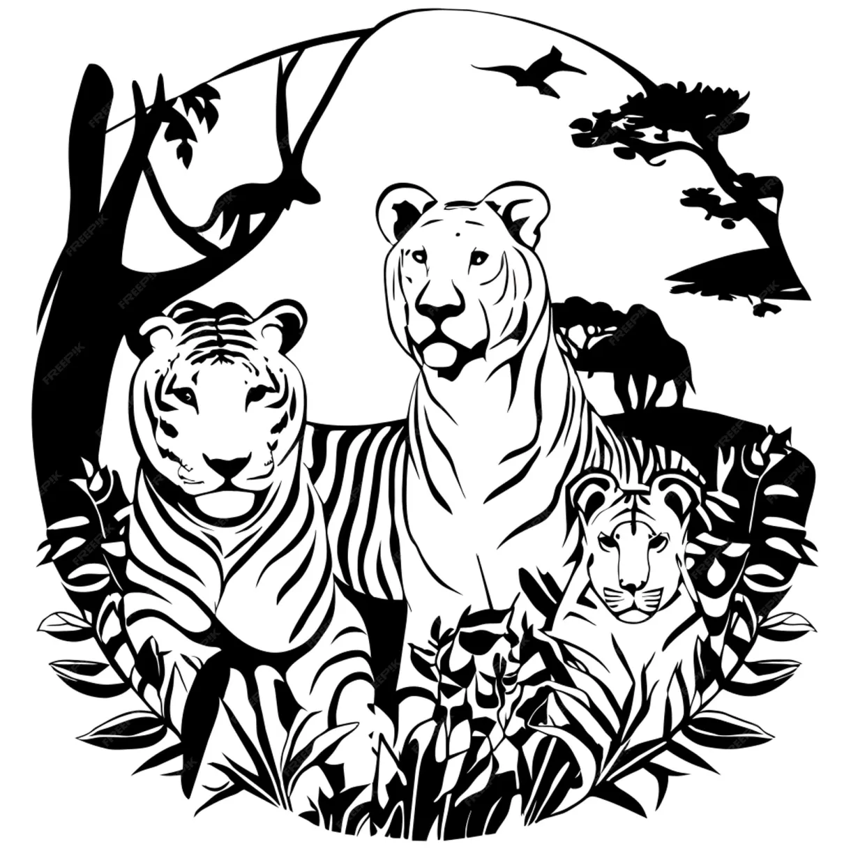 Safari animals coloring pages wild animal coloring pages vector