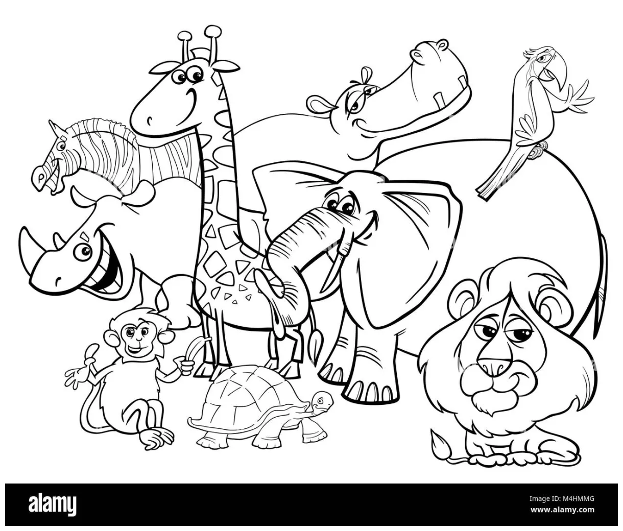 Safari scene coloring pages