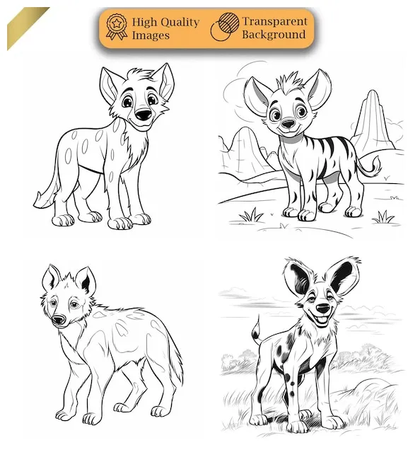 Safari animal coloring book set premium ai-generated psd