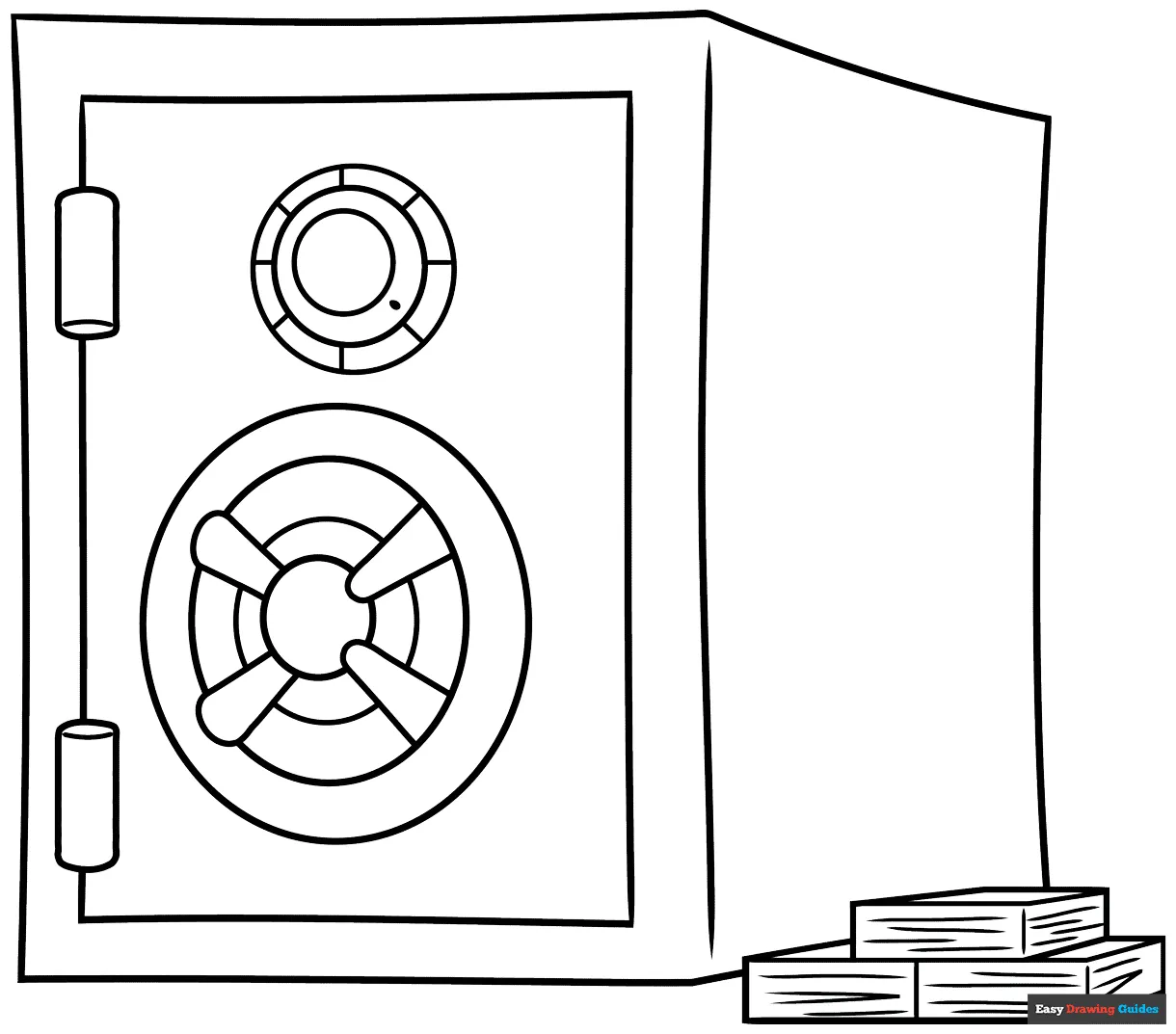 Bank vault coloring page easy drawing guides