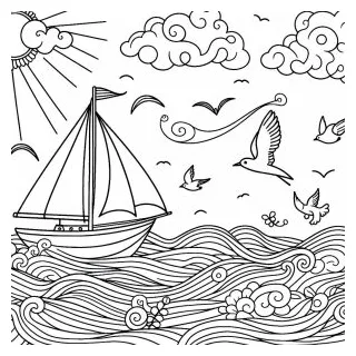 Sail boat picture coloring page free to print coloring for kids