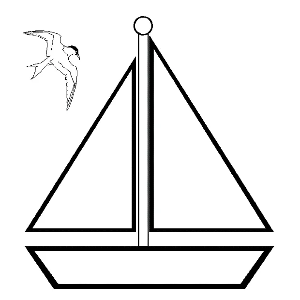 Sailboat coloring page cliparts