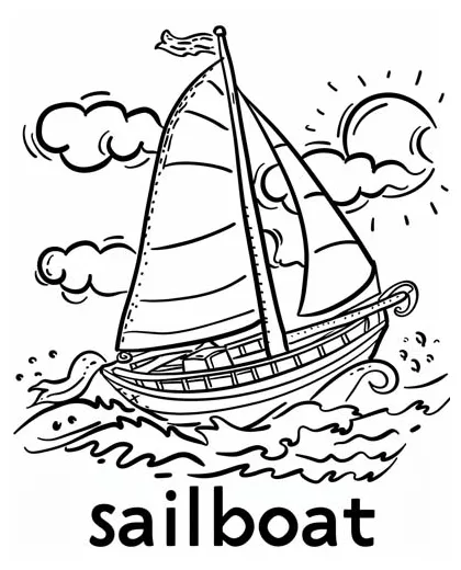 Printable sailboat coloring pages