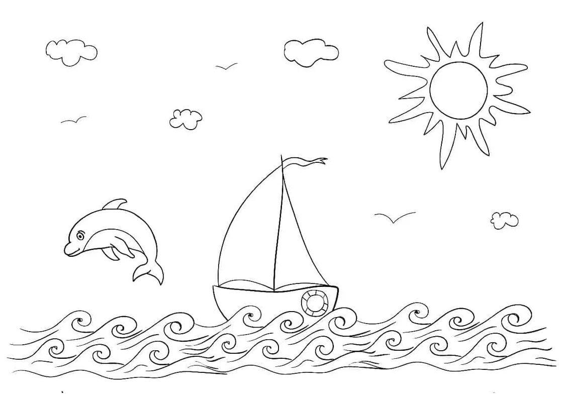Sailboat coloring page