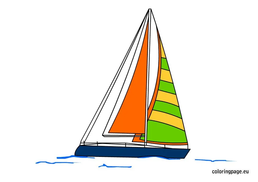 Sailboat coloring page