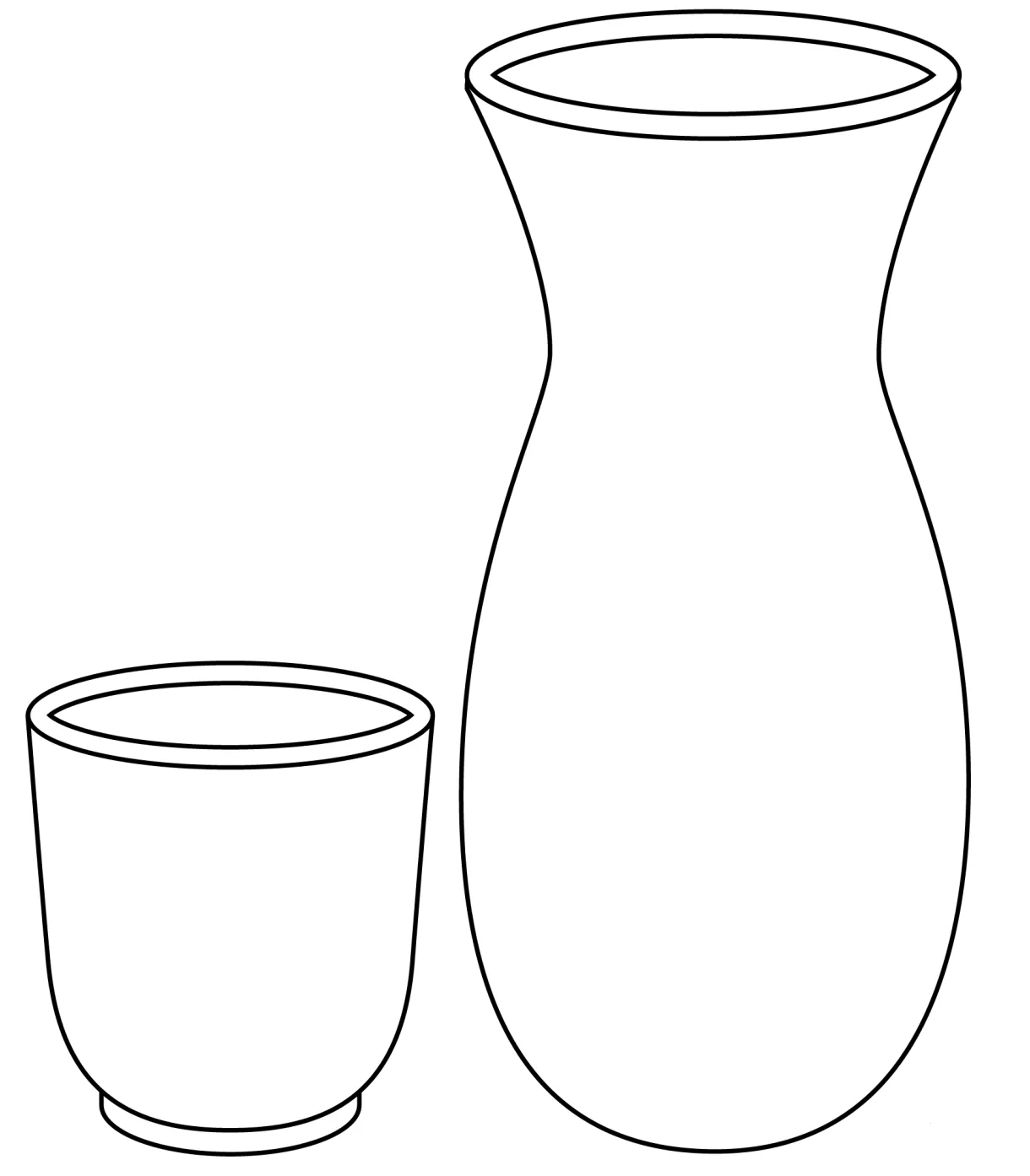 Sake bottle and cup emoji coloring page colouringpages