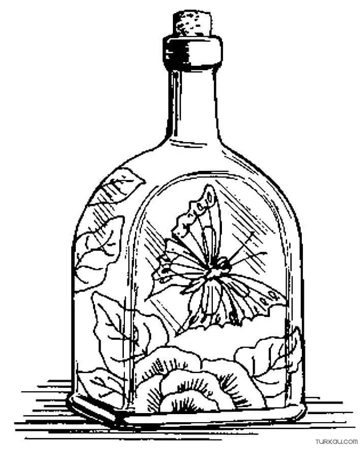 Bottle coloring page » turkau