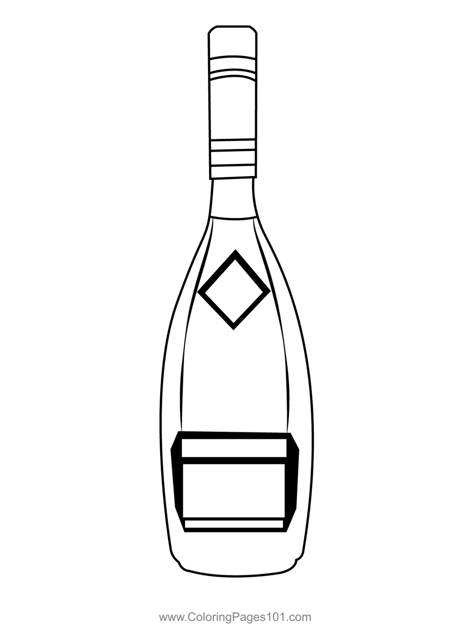 Wine bottle coloring page for kids free drinks printable coloring