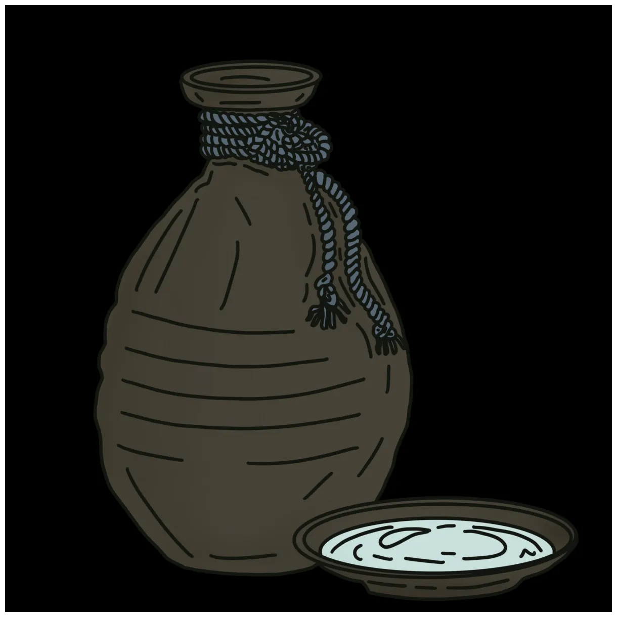 Sake ceramic bottle 26827636 png