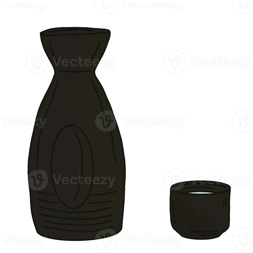 Sake ceramic bottle 26827945 png