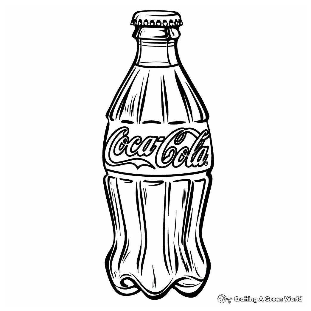 Soda bottle coloring page soda bottle sketch icon stock vector printable coloring page